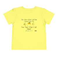 The Glory Of The Lord Toddler Short Sleeve Tee, Yellow, White-Children's Clothing-KVOM