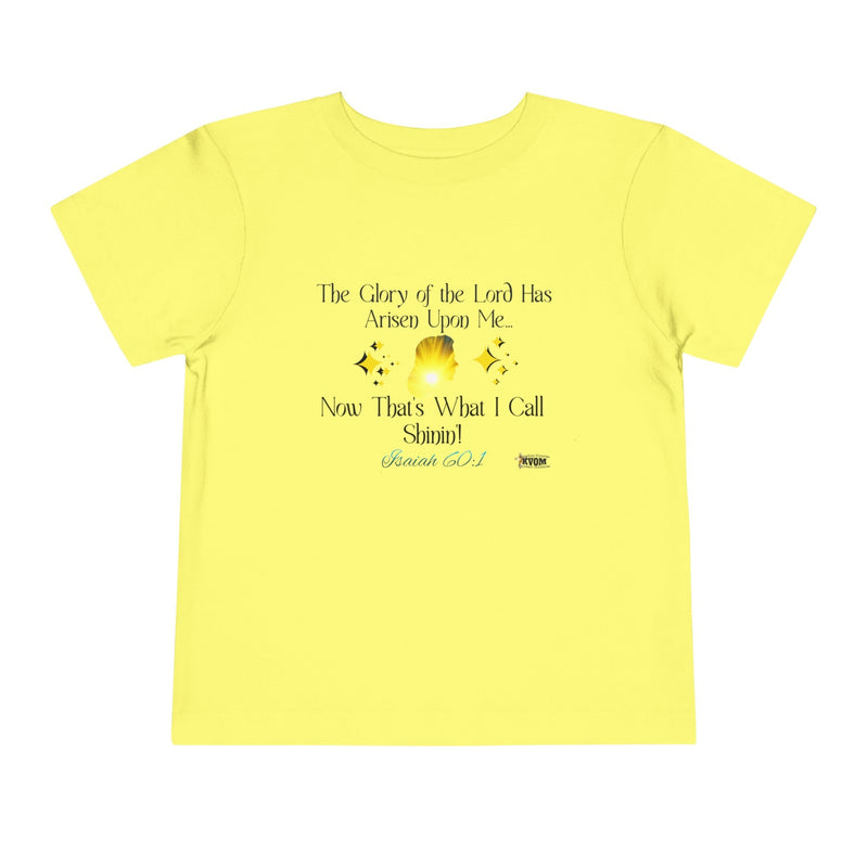 The Glory Of The Lord Toddler Short Sleeve Tee, Yellow, White-Children's Clothing-KVOM