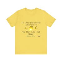 The Glory Of The Lord Unisex Jersey Style T-Shirt, White, Yellow-KVOM