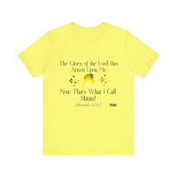 The Glory Of The Lord Unisex Jersey Style T-Shirt, White, Yellow-KVOM