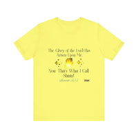 The Glory Of The Lord Unisex Jersey Style T-Shirt, White, Yellow-KVOM