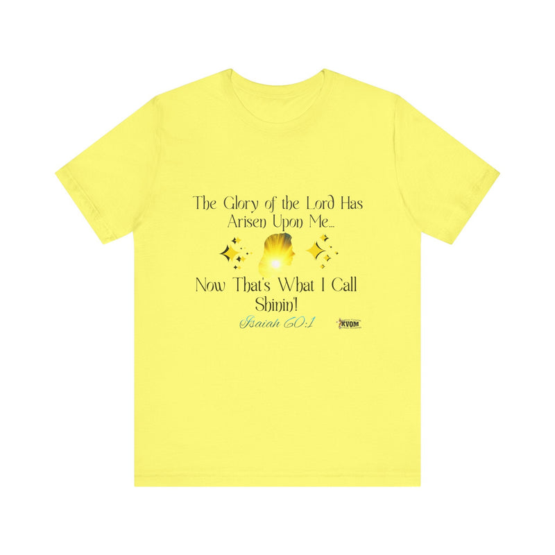 The Glory Of The Lord Unisex Jersey Style T-Shirt, White, Yellow-KVOM