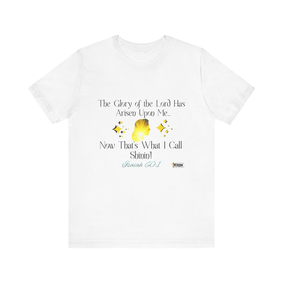 The Glory Of The Lord Unisex Jersey Style T-Shirt, White, Yellow-KVOM