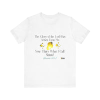 The Glory Of The Lord Unisex Jersey Style T-Shirt, White, Yellow-KVOM