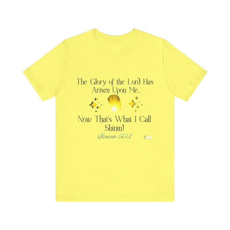 The Glory Of The Lord Unisex Jersey Style T-Shirt, Yellow,White-KVOM