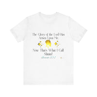 The Glory Of The Lord Unisex Jersey Style T-Shirt, Yellow,White-KVOM