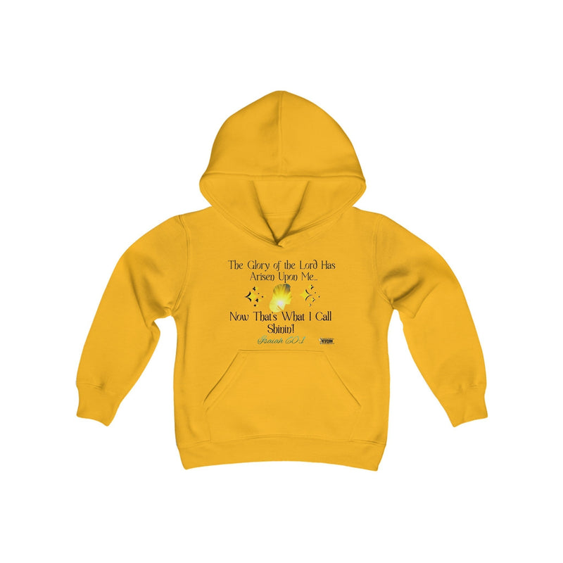 The Glory Of The Lord Youth Hoodie, Yellow, White-Children's Clothing-KVOM