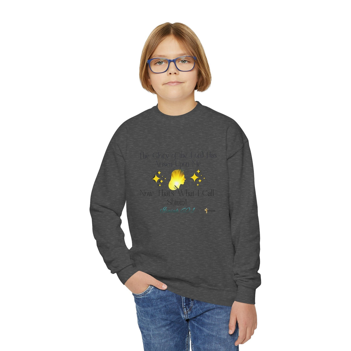 The Glory Of The Lord Youth Sweatshirt, White-Children's Clothing-KVOM