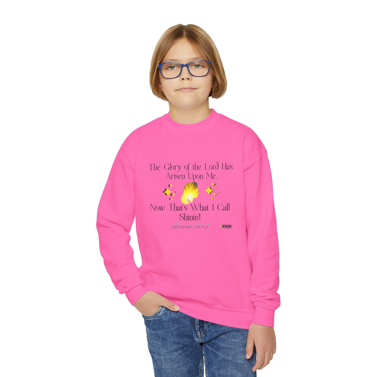 The Glory Of The Lord Youth Sweatshirt, White-Children's Clothing-KVOM