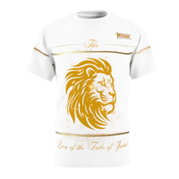 The Lion of The Tribe of Judah Men's T-Shirt, White & Gold-KVOM; KVOM Christian Clothing; Women’s Clothing; Women’s T-Shirts; Hoodies Sale; Ladies Tops; Ladies Dresses; Floral Tops; Floral Dresses; Flower Clothes; Activewear; Glorious; Psalms; Blessings On Blessings; Teens Clothing; Christian Book Store; Girl’s Clothing Sale; Mother’s Day Sale; Gifts For Sister; Christian Gifts; Gifts for Daughter; Spring Sale; Clearance Sale; Jesus; KVOM Christian Clothing; Men’s Clothing; Men’s T-Shirts; Hoodies Sale; ‘Me