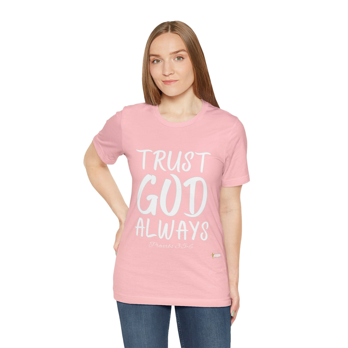 Trust God Always Unisex Jersey Style T-Shirt-KVOM; KVOM Christian Clothing; #1 Christian Clothing Store in the Nation