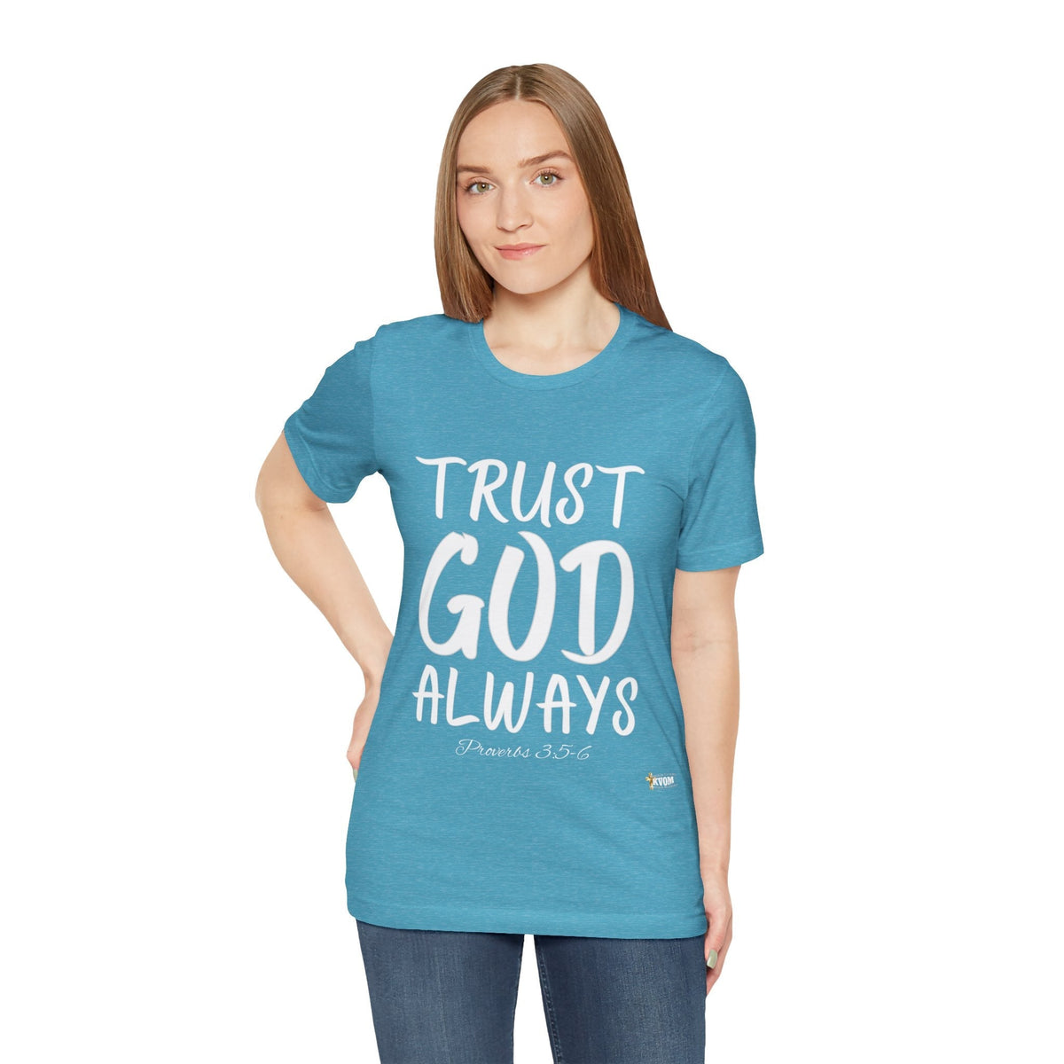 Trust God Always Unisex Jersey Style T-Shirt-KVOM; KVOM Christian Clothing; #1 Christian Clothing Store in the Nation