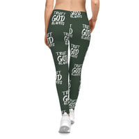 Trust God Always Women's Casual Leggings, Forest Green-KVOM; KVOM Christian Clothing; #1 Christian Clothing Store in the Nation