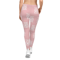 Trust God Always Women's Casual Leggings, Pink-KVOM; KVOM Christian Clothing; #1 Christian Clothing Store in the Nation