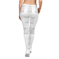 Trust God Always Women's Casual Leggings, White, Grey-KVOM; KVOM Christian Clothing; #1 Christian Clothing Store in the Nation