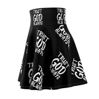 Trust God Always Women's Skater Skirt, Black-KVOM; KVOM Christian Clothing; #1 Christian Clothing Store in the Nation