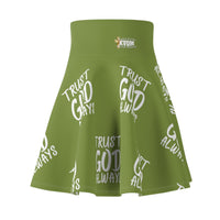 Trust God Always Women's Skater Skirt, Kiwi-KVOM; KVOM Christian Clothing; #1 Christian Clothing Store in the Nation