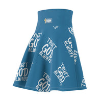 Trust God Always Women's Skater Skirt, Tropical Blue-KVOM; KVOM Christian Clothing; #1 Christian Clothing Store in the Nation