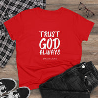 Trust God Always Women's Soft Style Tee-KVOM; KVOM Christian Clothing; #1 Christian Clothing Store in the Nation