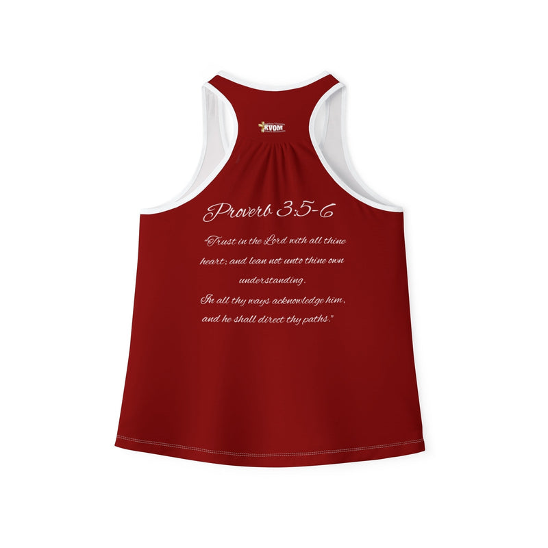 Trust God Always Women's Tank Top, Red-KVOM; KVOM Christian Clothing; #1 Christian Clothing Store in the Nation