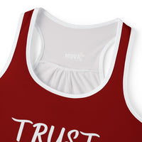 Trust God Always Women's Tank Top, Red-KVOM; KVOM Christian Clothing; #1 Christian Clothing Store in the Nation