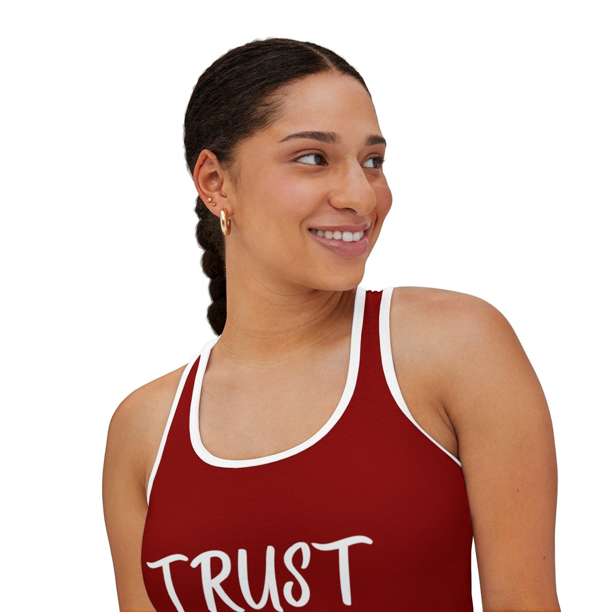 Trust God Always Women's Tank Top, Red-KVOM; KVOM Christian Clothing; #1 Christian Clothing Store in the Nation