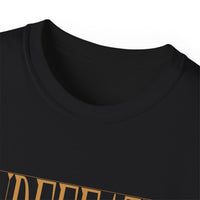 UNDEFEATED "Stretched" Unisex T-Shirt, Black, White, Gold Print-KVOM