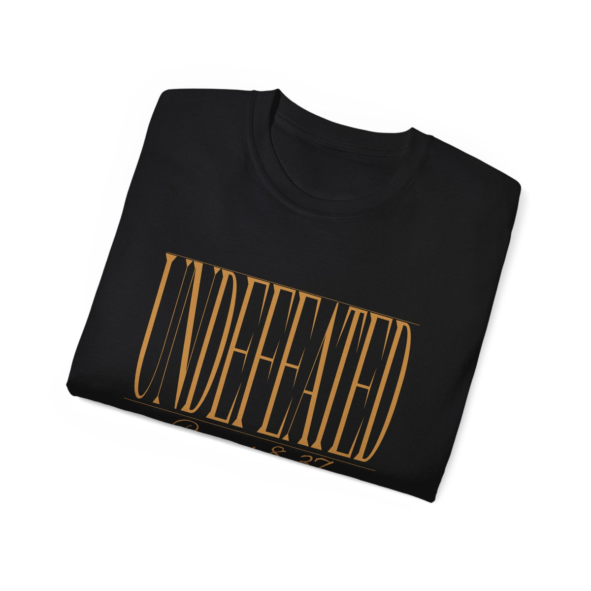 UNDEFEATED "Stretched" Unisex T-Shirt, Black, White, Gold Print-KVOM