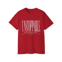 UNSTOPPABLE "Stretched" Unisex T-Shirt, White Print-KVOM