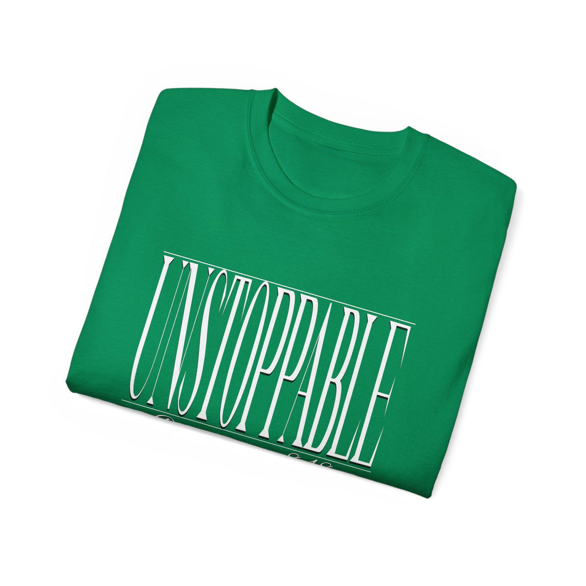 UNSTOPPABLE "Stretched" Unisex T-Shirt, White Print-KVOM