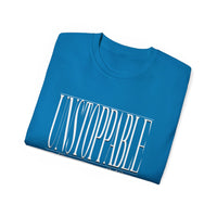 UNSTOPPABLE "Stretched" Unisex T-Shirt, White Print-KVOM