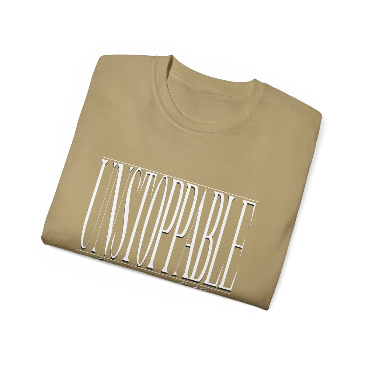 UNSTOPPABLE "Stretched" Unisex T-Shirt, White Print-KVOM