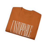 UNSTOPPABLE "Stretched" Unisex T-Shirt, White Print-KVOM