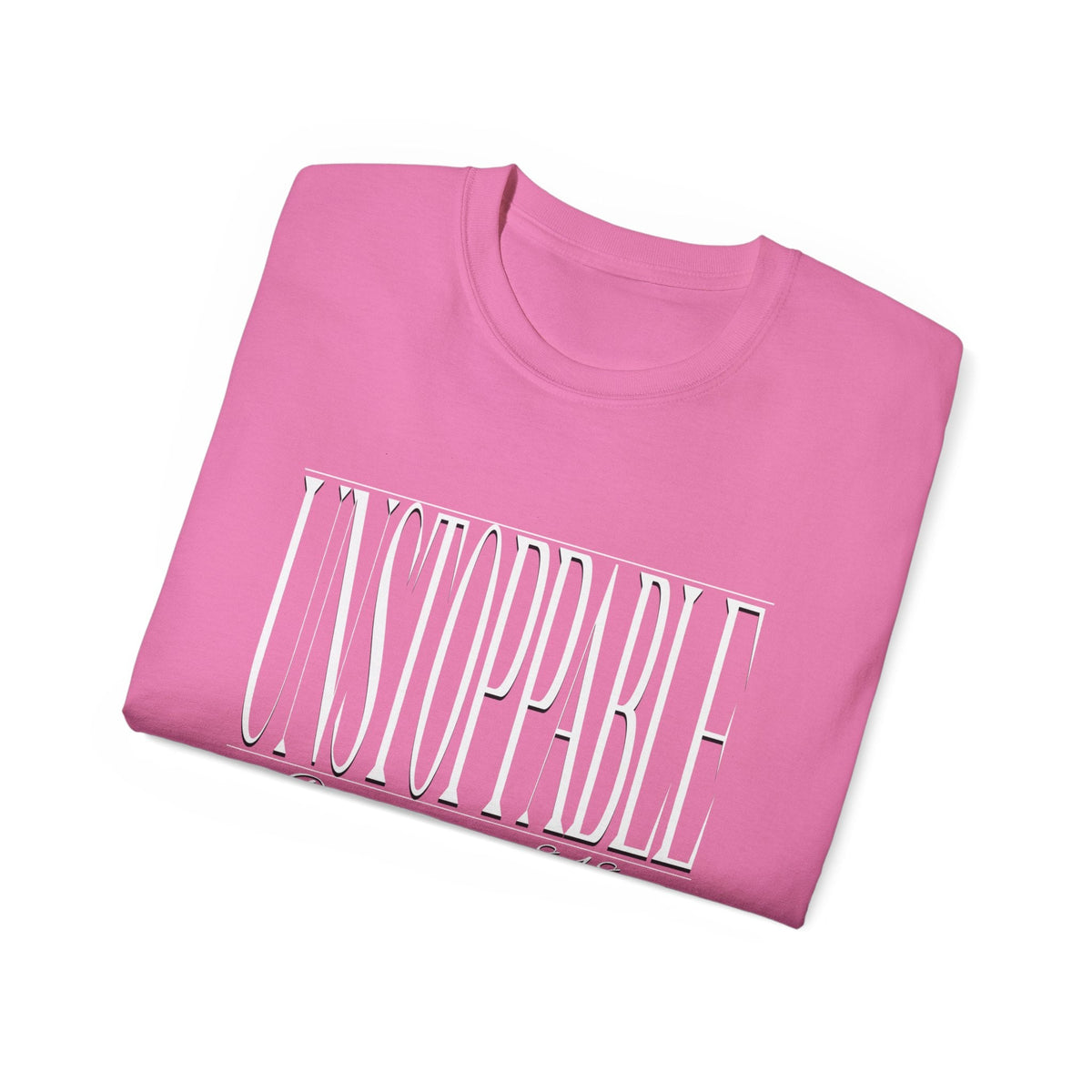 UNSTOPPABLE "Stretched" Unisex T-Shirt, White Print-KVOM