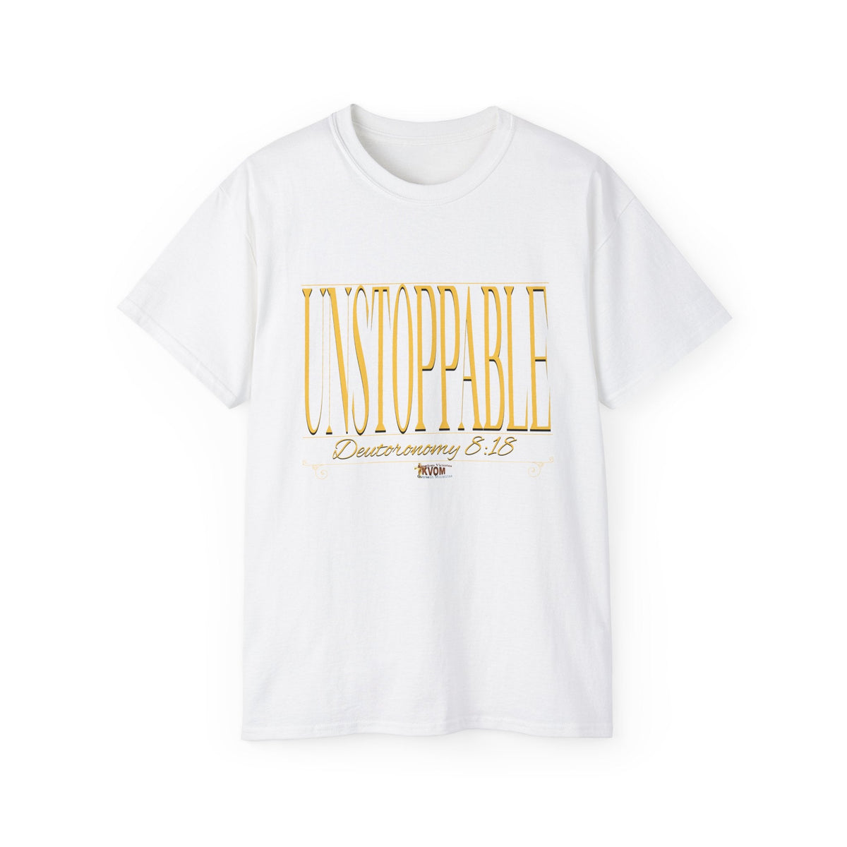 UNSTOPPABLE "Stretched" Unisex T-shirt Black, White, Gold Print-KVOM