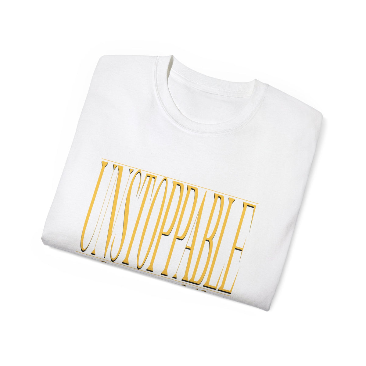 UNSTOPPABLE "Stretched" Unisex T-shirt Black, White, Gold Print-KVOM