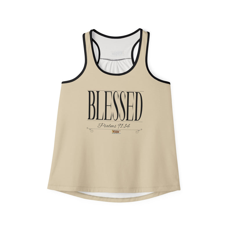 Unisex BLESSED "Stretched" Series Racerback Tank, Khaki-KVOM