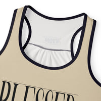 Unisex BLESSED "Stretched" Series Racerback Tank, Khaki-KVOM