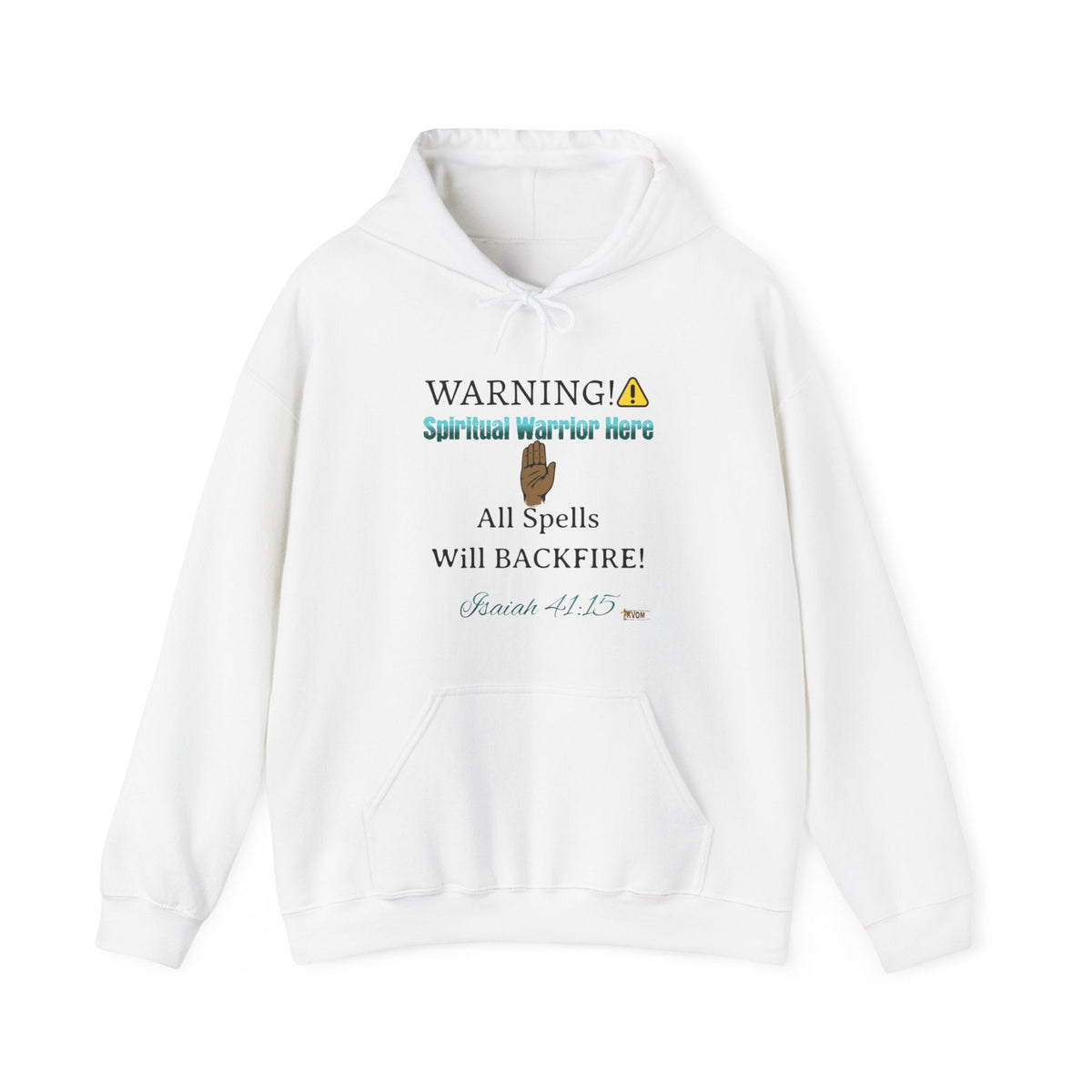 WARNING: Spiritual Warrior Here Unisex Heavy Blend™ Hoodie, White-KVOM