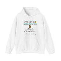 WARNING: Spiritual Warrior Here Unisex Heavy Blend™ Hoodie, White-KVOM