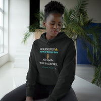 WARNING: Spiritual Warrior Here Unisex Hoodie, Black-KVOM