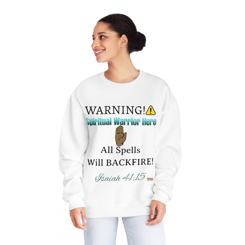 WARNING: Spiritual Warrior Here Unisex NuBlend® Sweatshirt-KVOM