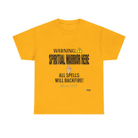 WARNING: Spiritual Warrior Here Unisex T-Shirt, Black Print-KVOM