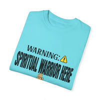 WARNING: Spiritual Warrior Here Unisex T-shirt, Black Print-KVOM