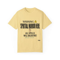 WARNING: Spiritual Warrior Here Unisex T-shirt, Black Print-KVOM