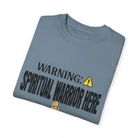 WARNING: Spiritual Warrior Here Unisex T-shirt, Black Print-KVOM