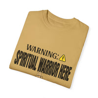 WARNING: Spiritual Warrior Here Unisex T-shirt, Black Print-KVOM