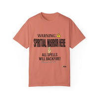 WARNING: Spiritual Warrior Here Unisex T-shirt, Black Print-KVOM