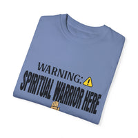 WARNING: Spiritual Warrior Here Unisex T-shirt, Black Print-KVOM