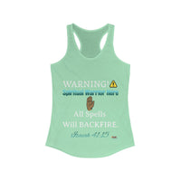 WARNING: Spiritual Warrior Here Women's Racerback Tank-KVOM